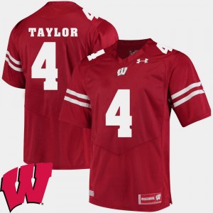 Alumni Football Game 2018 NCAA Red A.J. Taylor University of Wisconsin Jersey #4 For Men's