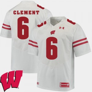 Mens #6 2018 NCAA White Alumni Football Game Corey Clement Wisconsin Badgers Jersey