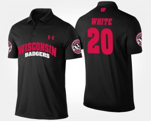 #20 Name and Number Black Mens James White Wisconsin Badgers Polo