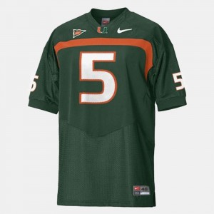 #5 Youth(Kids) College Football Green Andre Johnson University of Miami Jersey