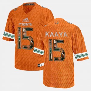 Player Pictorial Brad Kaaya Miami Jersey Men Orange #15