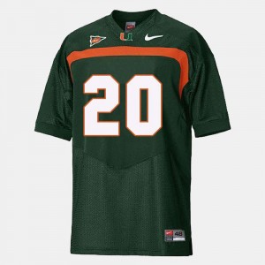 Ed Reed Miami Hurricanes Jersey Green Youth(Kids) College Football #20