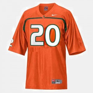 For Men's College Football #20 Orange Ed Reed Miami Jersey