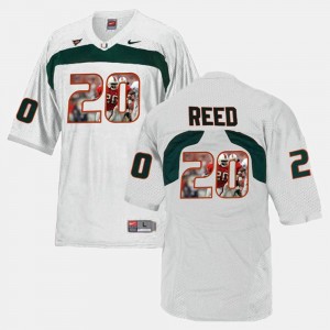 Player Pictorial White Mens Ed Reed Hurricanes Jersey #20