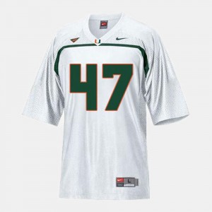 College Football #47 Michael Irvin Miami Jersey White For Men's