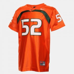 Ray Lewis Miami Hurricanes Jersey Orange College Football #52 Kids