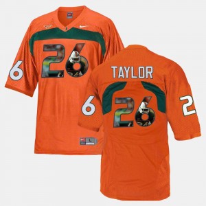 Player Pictorial Sean Taylor Miami Hurricanes Jersey Orange For Men's #26