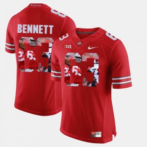 Pictorial Fashion For Men's Scarlet Michael Bennett Ohio State Jersey #63