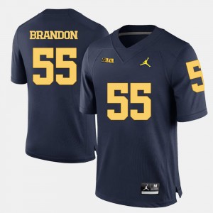 Men's College Football #55 Brandon Graham University of Michigan Jersey Navy Blue