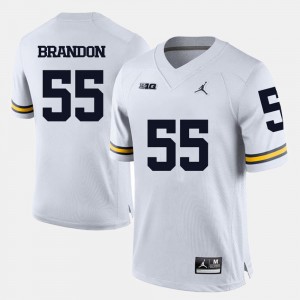 #55 College Football Brandon Graham University of Michigan Jersey For Men White