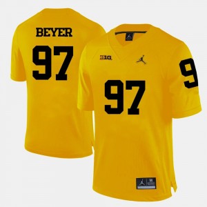 #97 College Football For Men Brennen Beyer Michigan Jersey Yellow