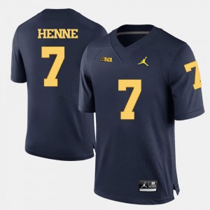College Football #7 Mens Navy Blue Chad Henne Michigan Jersey