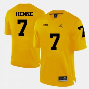 Yellow College Football #7 Chad Henne University of Michigan Jersey For Men's