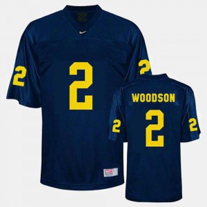 Men College Football Charles Woodson Michigan Wolverines Jersey #2 Blue