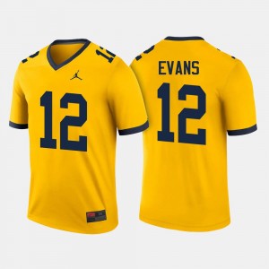 College Football #12 Maize Chris Evans Michigan Jersey For Men's