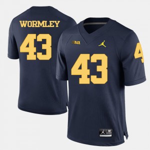 Chris Wormley University of Michigan Jersey College Football For Men's Navy Blue #43