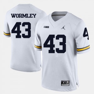 For Men's #43 White College Football Chris Wormley Wolverines Jersey