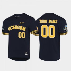 #00 Navy 2019 NCAA Baseball College World Series For Men Wolverines Custom Jerseys