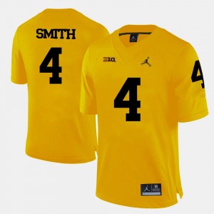 #4 For Men's Yellow De'Veon Smith Michigan Jersey College Football