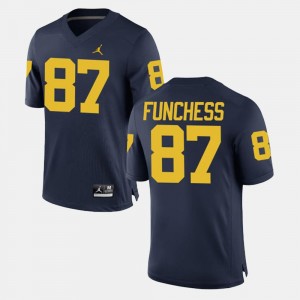 Navy #87 Dominique Funchess Wolverines Jersey Mens Alumni Football Game