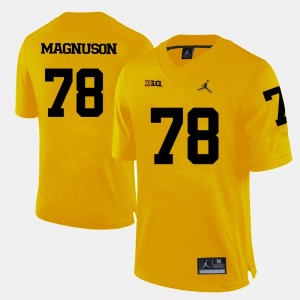 Mens College Football Erik Magnuson Michigan Wolverines Jersey Yellow #78