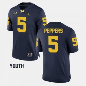 Jabrill Peppers University of Michigan Jersey #5 For Kids Navy Alumni Football Game