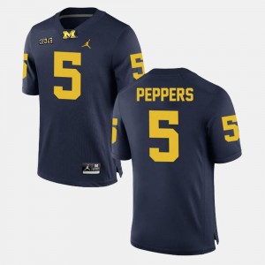 Alumni Football Game #5 For Men's Jabrill Peppers Michigan Wolverines Jersey Navy