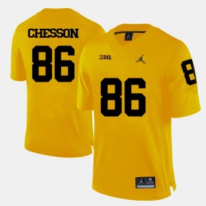 College Football Yellow Jehu Chesson Michigan Jersey #86 Men's