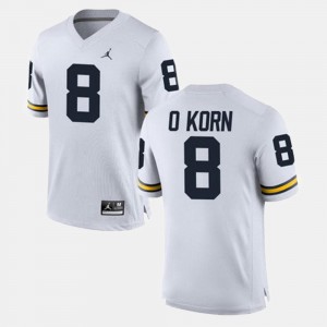 Men's Alumni Football Game John O'Korn University of Michigan Jersey #8 White