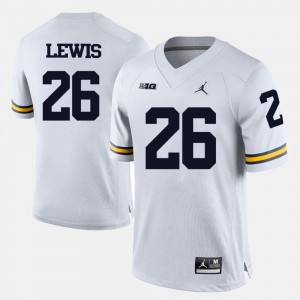 White Jourdan Lewis Michigan Jersey For Men #26 College Football