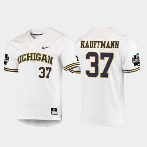 #37 2019 NCAA Baseball College World Series White Karl Kauffmann Wolverines Jersey Men's