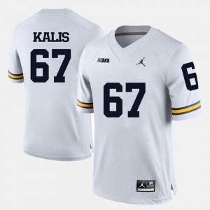 Mens Kyle Kalis Michigan Jersey White #67 College Football