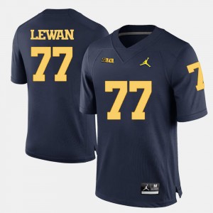 College Football Men Navy Blue Taylor Lewan Michigan Jersey #77
