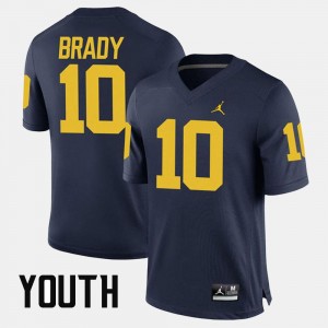 #10 Alumni Football Game Youth(Kids) Navy Tom Brady Michigan Wolverines Jersey