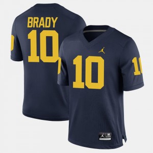 Alumni Football Game Navy #10 Tom Brady University of Michigan Jersey For Men's
