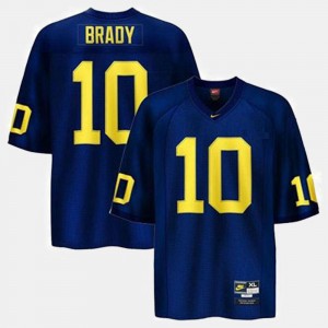 College Football Blue #10 Tom Brady Wolverines Jersey Youth
