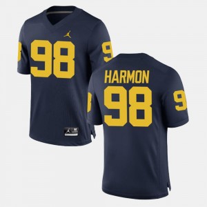 #98 Tom Harmon Michigan Jersey Navy Alumni Football Game Mens