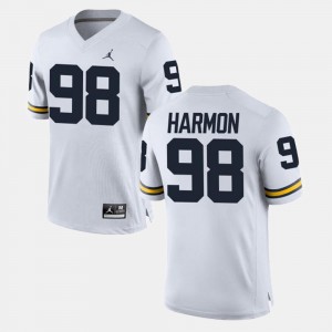 Alumni Football Game Mens Tom Harmon University of Michigan Jersey #98 White