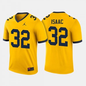 #32 Ty Isaac Wolverines Jersey College Football For Men's Maize