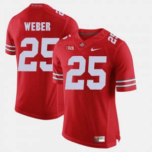 Mens Alumni Football Game Scarlet Mike Weber Ohio State Buckeyes Jersey #25