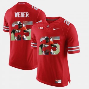For Men's Pictorial Fashion #25 Scarlet Mike Weber OSU Buckeyes Jersey