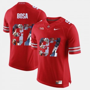 Mens #97 Pictorial Fashion Nick Bosa Ohio State Jersey Scarlet