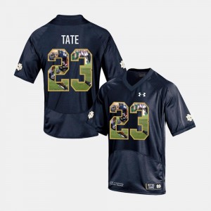 #23 Player Pictorial Navy For Men Golden Tate Notre Dame Fighting Irish Jersey