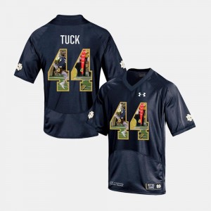 Navy Mens Justin Tuck University of Notre Dame Jersey #44 Player Pictorial