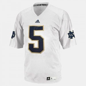 #5 College Football Youth(Kids) White Manti Te'o University of Notre Dame Jersey