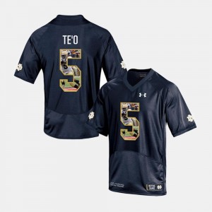 Manti Te'o UND Jersey Player Pictorial Navy #5 For Men