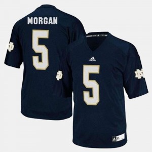 Men Blue #5 College Football Nyles Morgan University of Notre Dame Jersey