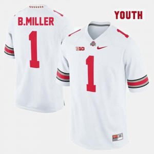 #1 Youth(Kids) Braxton Miller OSU Jersey White College Football