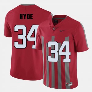 For Men's CameCarlos Hyde Ohio State Jersey Red College Football #34