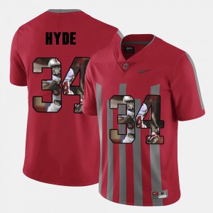 Men's Pictorial Fashion #34 CameCarlos Hyde Ohio State Jersey Red